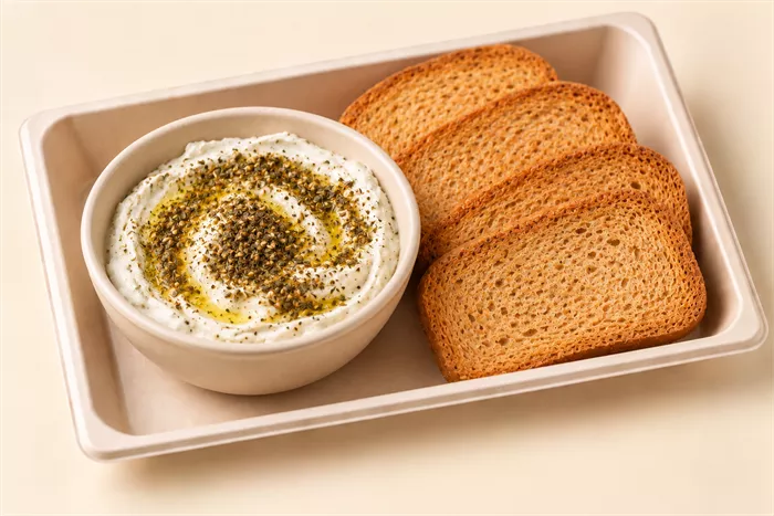 شابورة مع لبنة وزعتر